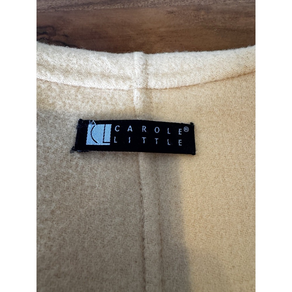 Carole Little Vintage Wool Jacket Double Sided Woolen Shawl Collar Yellow Small - Picture 4 of 9